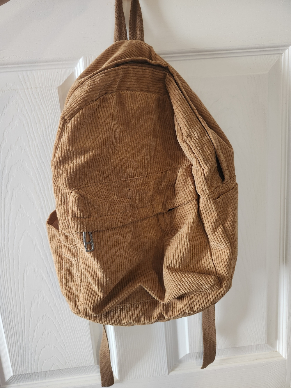Corduroy Casual Backpack in Tan